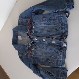 Gymboree Girls XS embroidery and silver buttons jean jacket